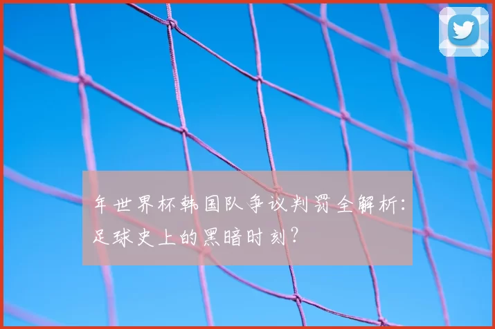 年世界杯韩国队争议判罚全解析:足球史上的黑暗时刻?