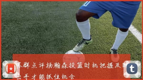 苏群点评杨瀚森投篮时机把握及时出手才能抓住机会